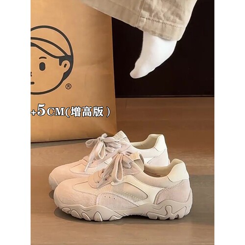 爆款内增高厚底老爹鞋女鞋2026新款春夏百搭休闲运动德训鞋阿甘鞋