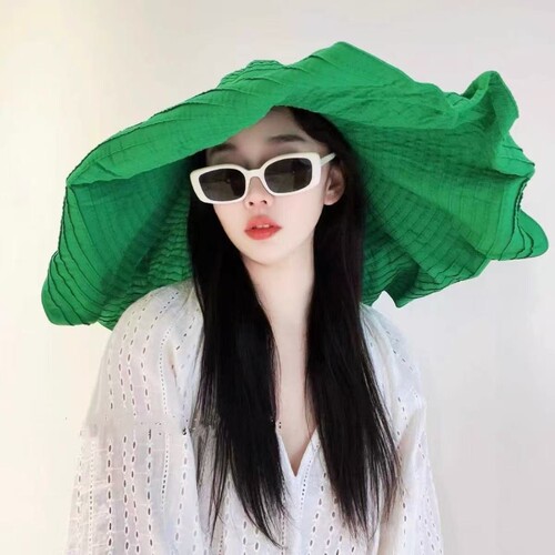 法式夏季可折叠大檐帽遮