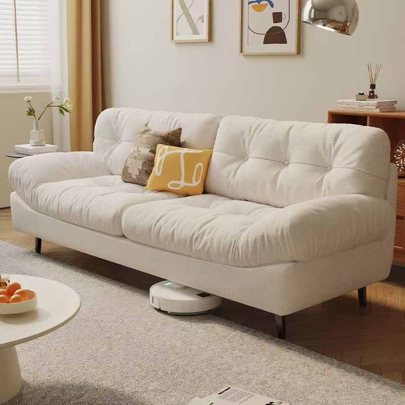 云朵沙发客厅小户型出租房直排简约现代奶油风双三人卧室布艺沙发