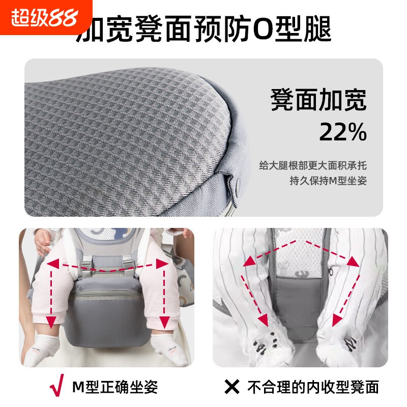 婴儿背带腰凳宝宝多功能前后背带被小孩春夏四季通用2302加长款式