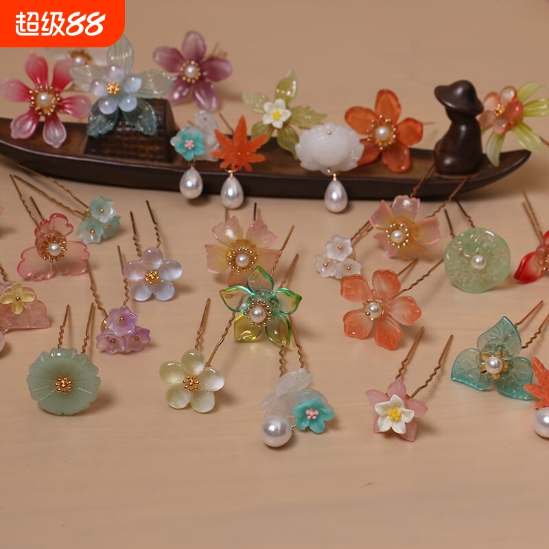 汉服明制头饰凤凰项链超仙 古风发簪头冠女古装套装发饰