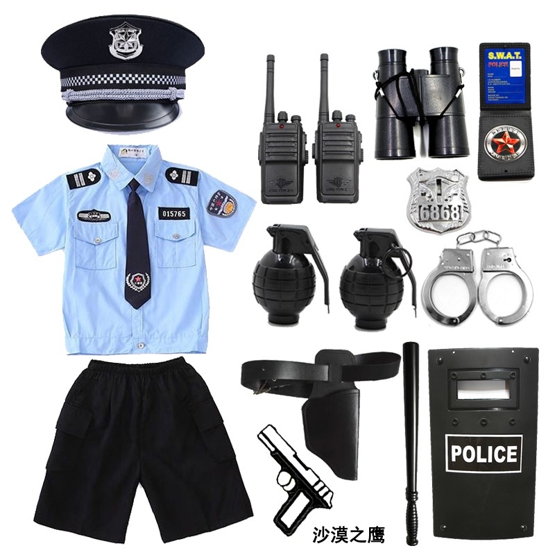 儿童小警察表演服公安制服特种兵