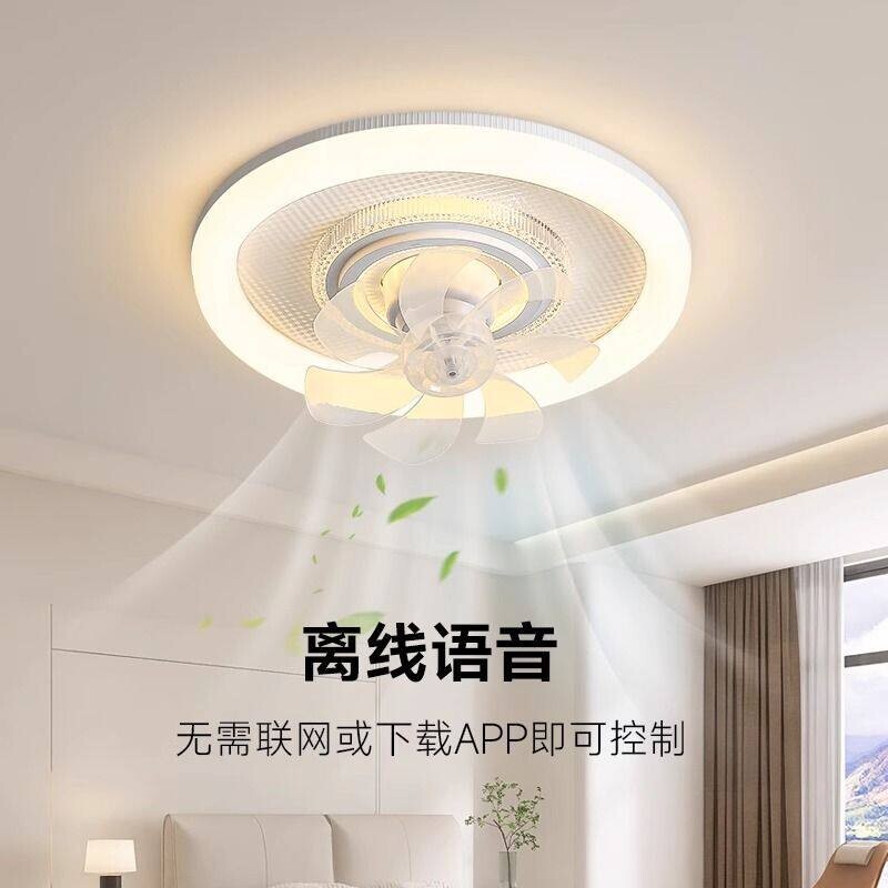 360度旋转电风扇卧室餐厅360度摇头风扇灯2025年新款大风力吸顶灯
