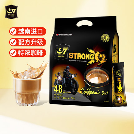 越南进口G7中原三合一特浓速溶咖啡1200g提神犯困学生办公室咖啡