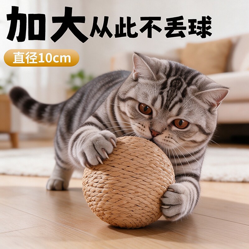 猫玩具剑麻球超大自嗨解闷神器逗猫棒磨牙发声球猫咪用品大全铃铛
