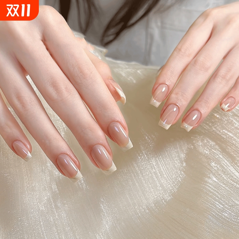 纯欲法式穿戴甲简约美甲指甲显白可拆卸结婚显白高级感日常328
