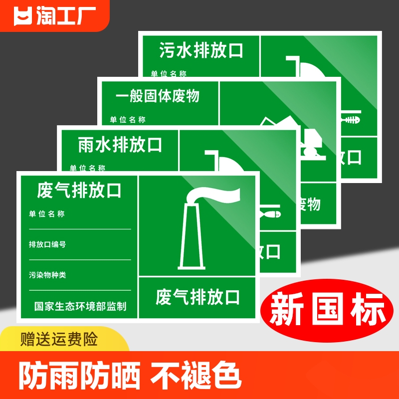 废气排放口标识牌污水雨水排泄口