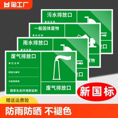 废气排放口标识牌源危废环保标志牌排气筒标示牌污水雨水废弃铝板标志贴纸警示牌指示警告废物编号危险室外