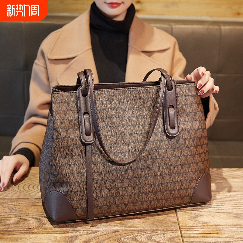 店酷奇新款潮休闲百搭网红托特包时尚简约真皮手提女包大容量单肩