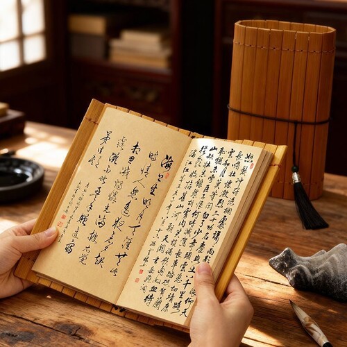 古风竹排本创意中国风高