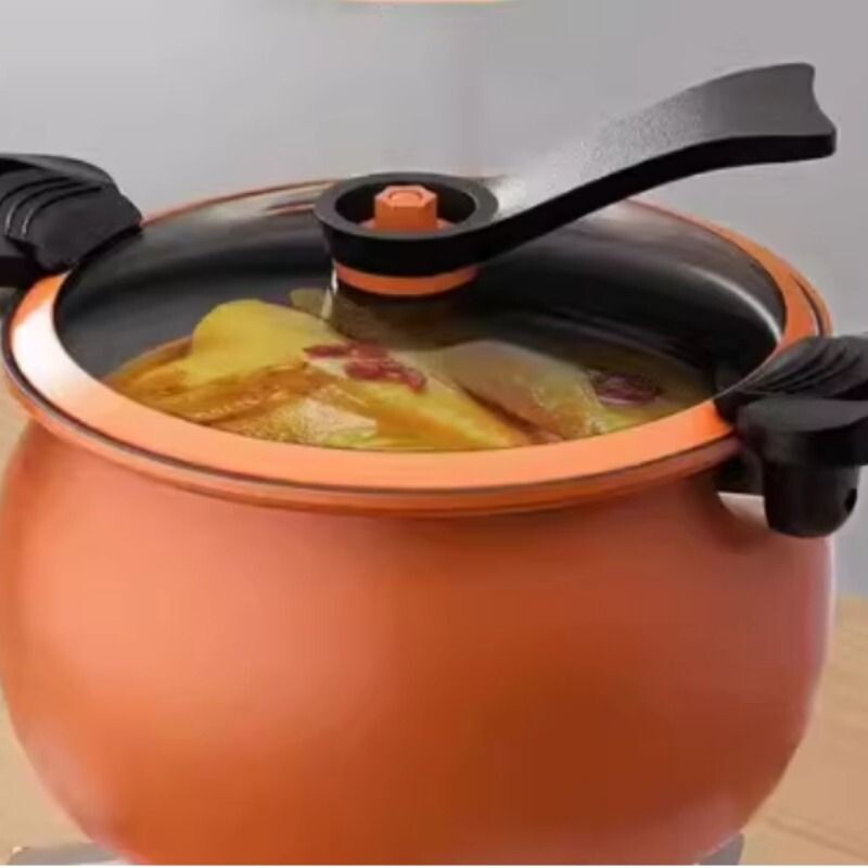 新款麦饭石微压锅家用压力锅大容量多功能不粘锅炖煮煲汤锅料理锅