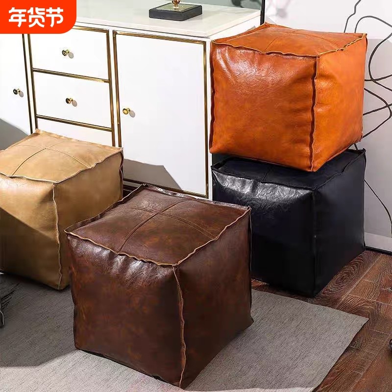 自制皮墩子收纳凳子旧衣服填充沙发套换鞋小凳子坐墩客厅茶几卧室,住宅家具,矮凳,淘宝优惠券,粉丝福利购,淘宝优惠卷
