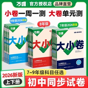 2026春万唯中考大小卷七年级八年级九年级下册上册语文数学英语物理化学政历地人教版初中初一初二小四门试卷测试卷全套万维训练