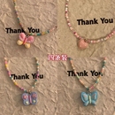 y2k千禧高级女孩串珠蝴蝶项链女辣妹多巴胺彩色穿搭甜酷锁骨链夏