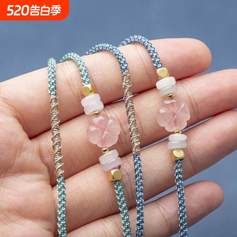 吊坠挂绳项链绳翡翠平安扣手工编织和田玉蜜蜡可调节高货绳