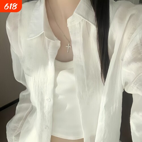 法式薄款白色防晒衬衫女装2026夏季新款亚麻气质棉麻衬衣外套上衣