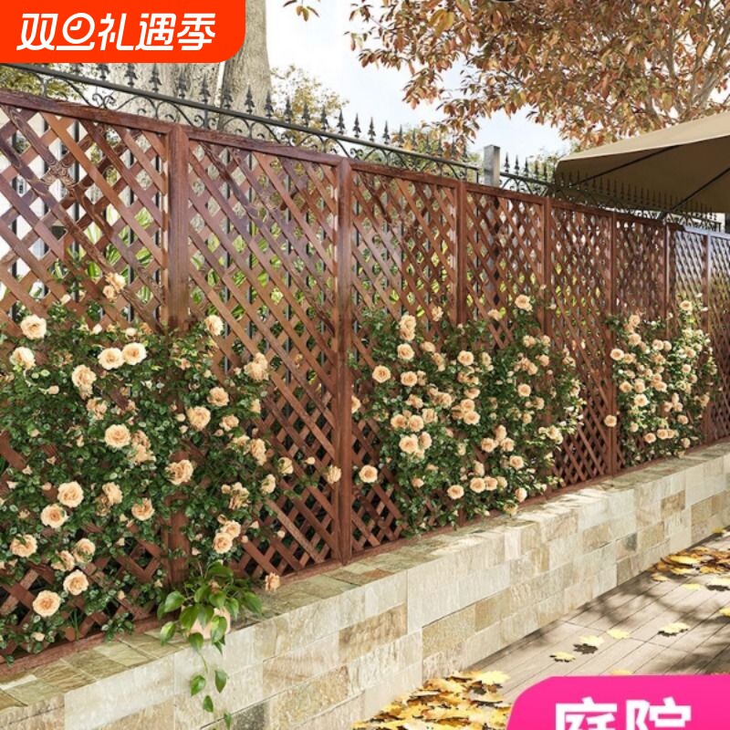 花园栅栏围栏防腐木户外庭院围墙护栏别墅爬藤架花架隔断篱笆阳台