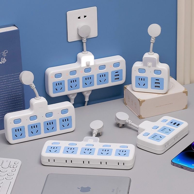 家用多排插位夜灯USB开关插排