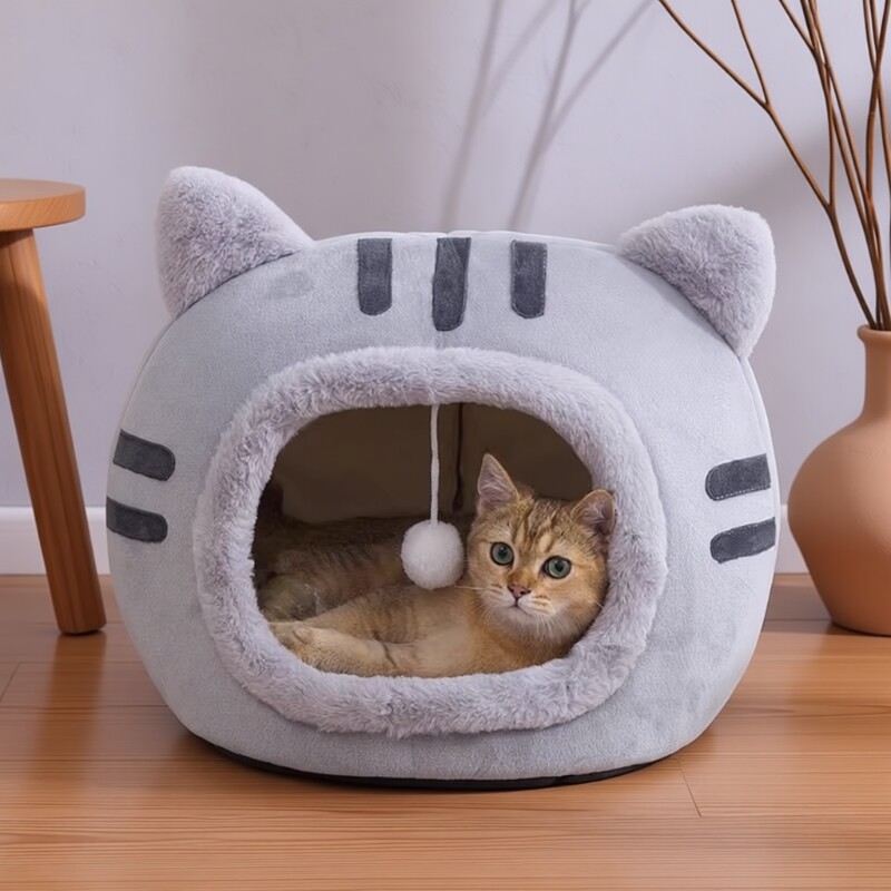 猫咪冬季保暖猫窝冬天半封闭式宠物窝垫加厚四季通用可拆洗大型