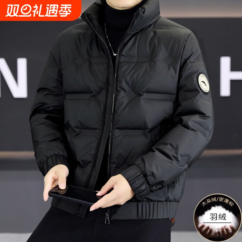 户外男士冬季外套羽绒服2025年新款爆款加厚保暖秋冬男生棉服黑色