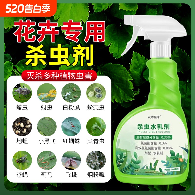 杀虫药花卉植物杀虫剂花草蚜虫月季花病虫害红蜘蛛室内花喷雾除虫