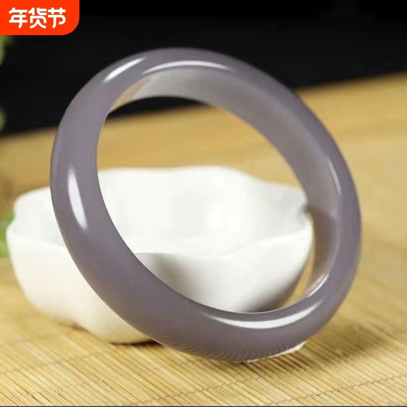 爆款仿新疆和田玉烟紫手镯女款镯轻奢仿品妈妈同款手镯手饰