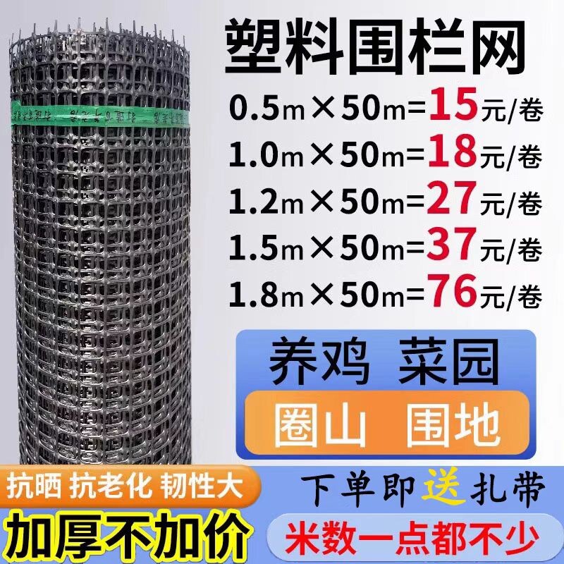 菜园加厚方格养殖网养鸡网玉米鸭塑料网网鱼塘防护网圈地围栏果园