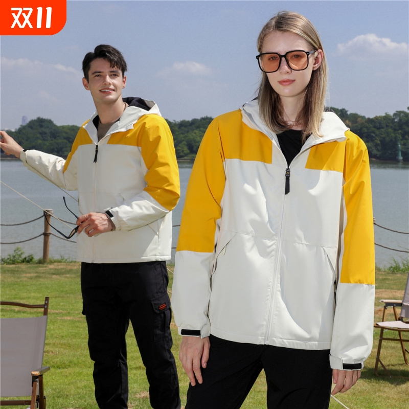 单件套银狐绒冲锋衣外套拼色防寒