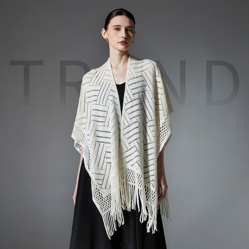 欧美新款流苏镂空披肩