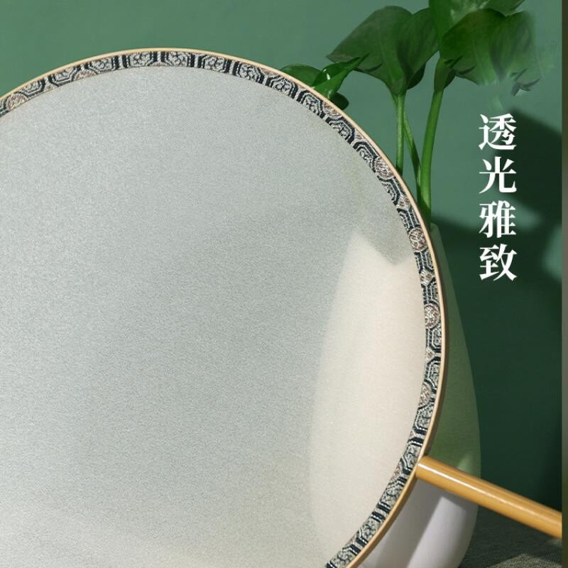 真丝熟绢空白团扇子工笔小楷手绘国画DIY刺绣中国风宫扇 长柄扇面