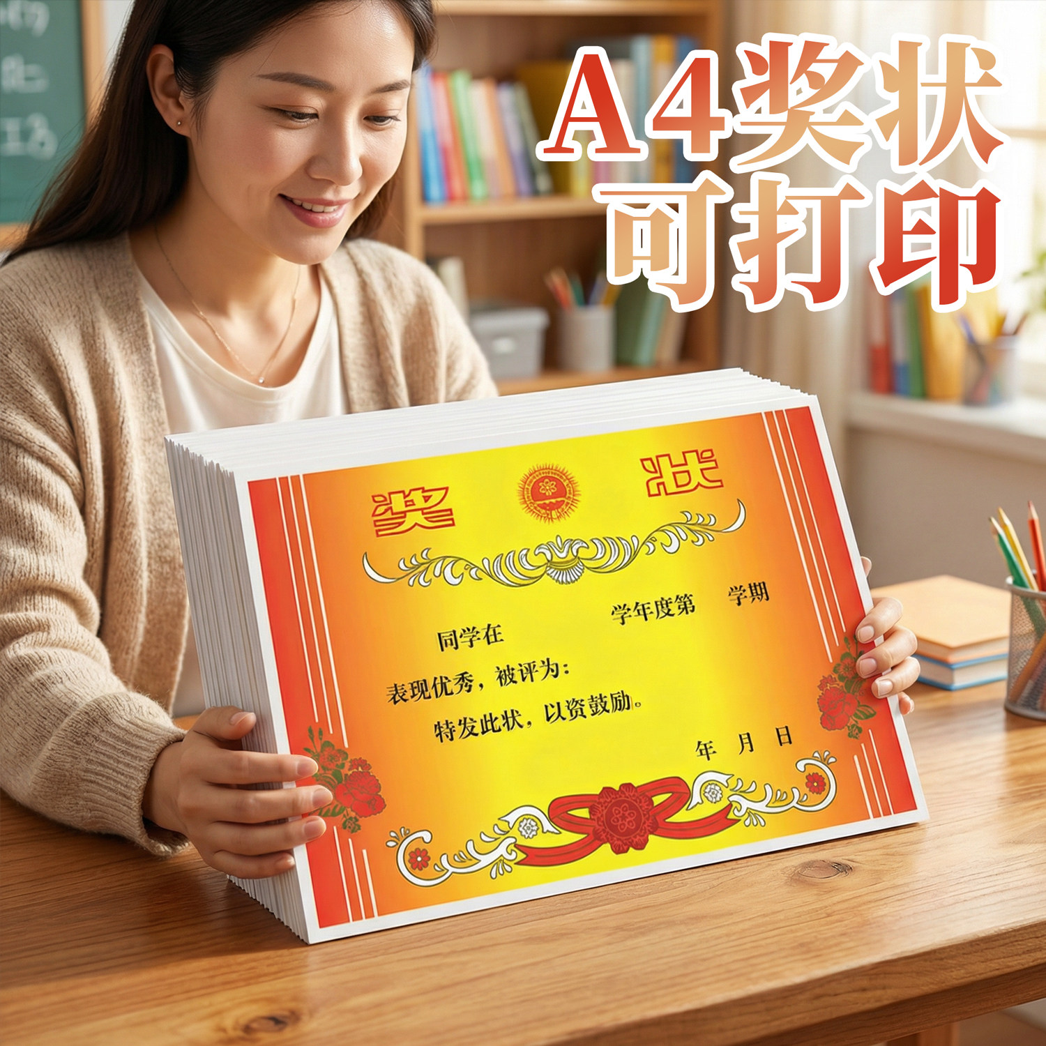 a4奖状纸可打印小学生一年级8k空白奖状荣誉证模版加厚创意表扬信幼儿园儿童班级三好期末优秀初中生奖励,文具电教/文化用品/商务用品,奖状/证书,淘宝优惠券,粉丝福利购,淘宝优惠卷