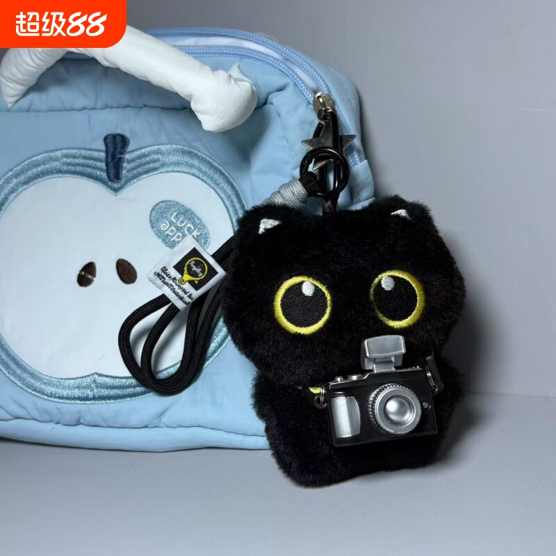 新款罗小黑小猫玩偶挂件可爱超萌毛绒公仔钥匙扣学生书包包挂饰