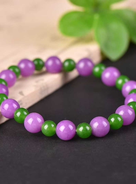 新款时尚紫云母手串女款紫色玉手链送妈妈女友礼物精致圆珠串学生