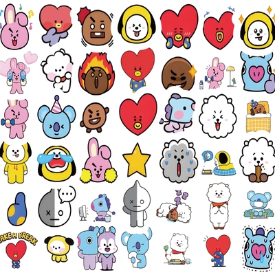 bt21贴纸可爱卡通防弹少年团周边