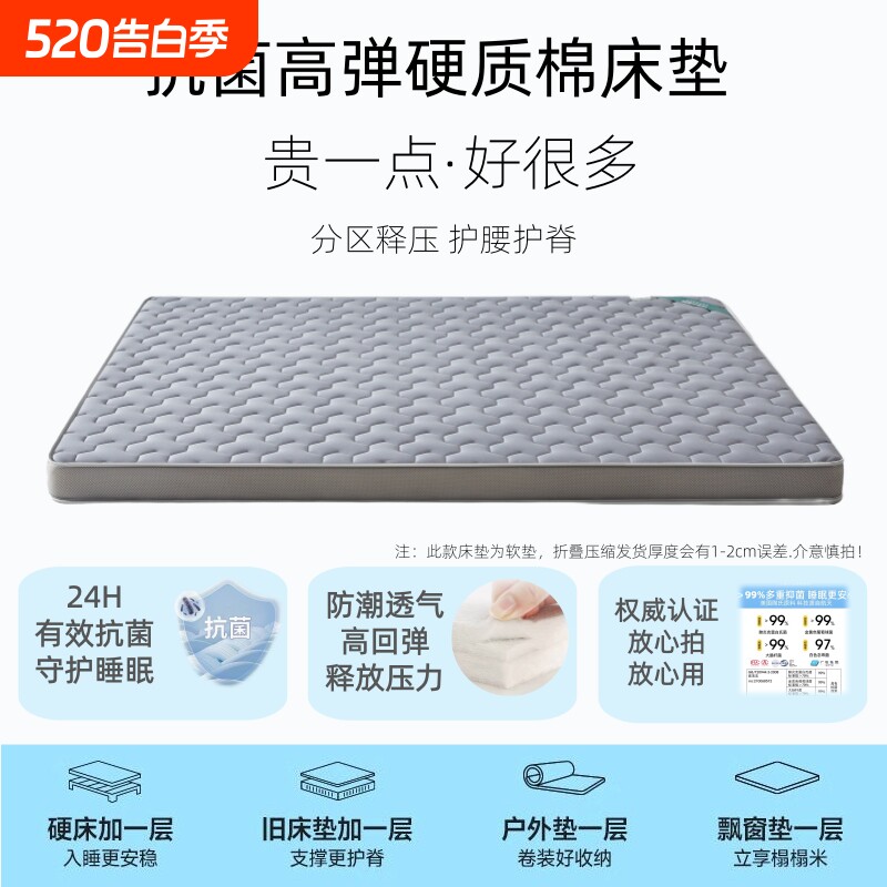 床垫软垫家用卧室单人租房专用榻榻米薄垫褥子宿舍可折叠海绵压缩
