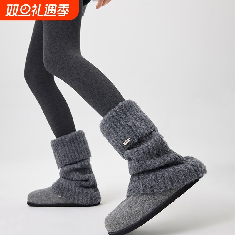 袜套堆堆袜子女秋冬季加厚加绒保暖小腿袜冬季配雪地靴羊毛长袜