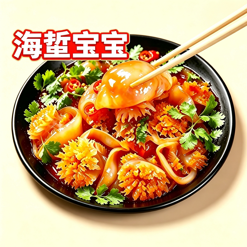 海蜇仔宝宝退盐去沙除腥免泡凉拌火锅生腌送蘸酱盐水产水母开袋