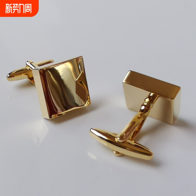 金属高光镜面法式袖扣高端 西装衬衫袖口扣袖钉金色
