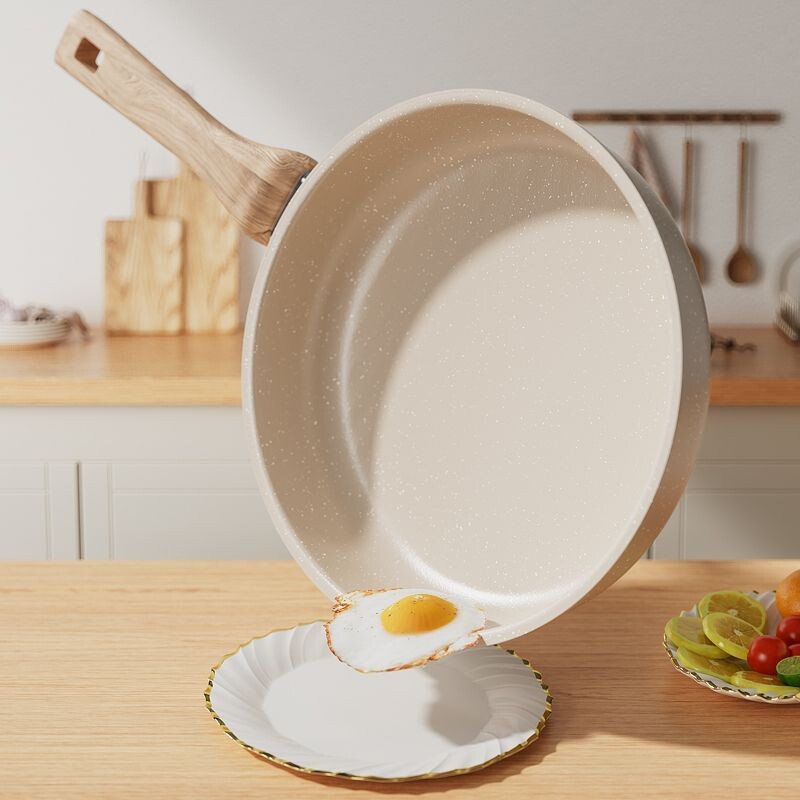 煎盘麦饭石纹平底锅牛排煎锅烙饼炒锅家用不粘锅电磁炉煤气灶通用