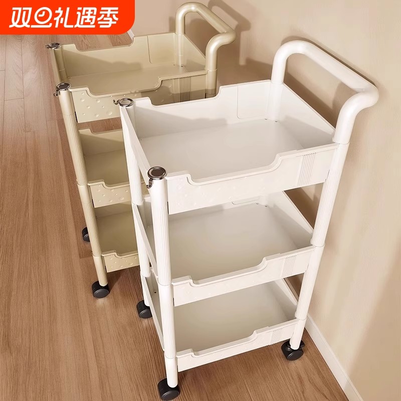 小推车置物架厨房落地卧室多层婴儿用品移动书包架零食收纳储物架