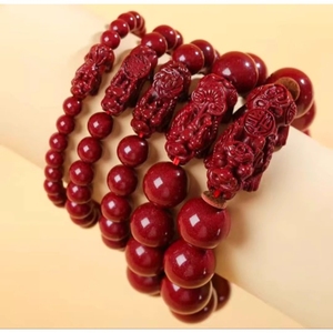 朱砂双貔貅手链手串含量紫金砂男士本命年女士款手链手串礼物