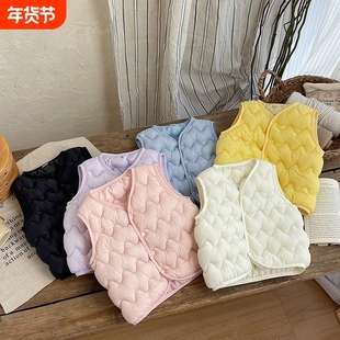 儿童羽绒棉马甲宝宝秋冬新款背心男女童马夹中童春秋外传坎肩A235
