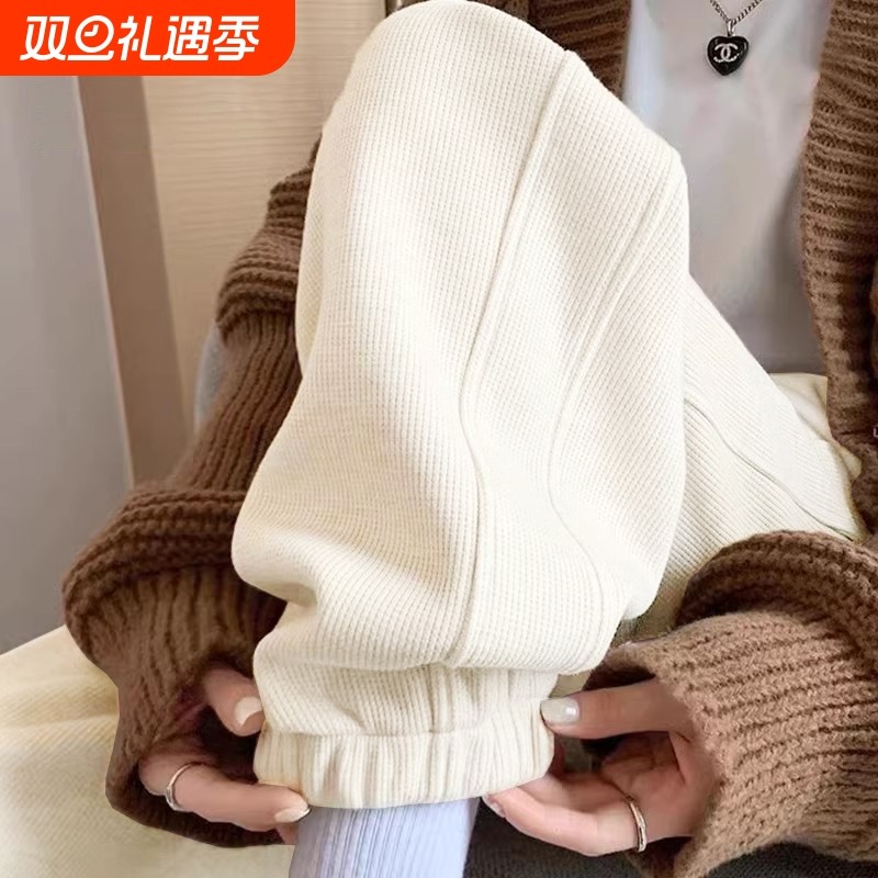 孕妇裤子秋冬外穿加绒加厚孕期托腹不勒肚子打底卫裤孕妇装秋冬装