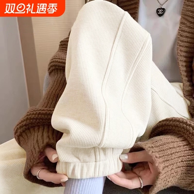 孕妇裤子秋冬外穿加绒孕期不勒肚