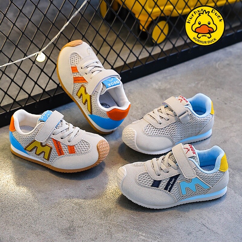 小黄鸭阿甘鞋2026夏季新款透气防滑镂空网面休闲鞋3-6岁学生女