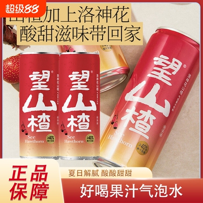 好望水望山楂柠檬气泡果汁气泡水碳酸饮料订婚铝罐330ml饮料夏日