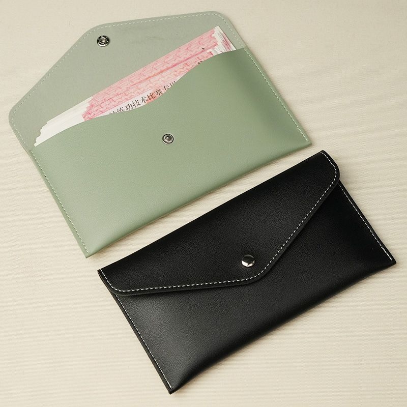 复古钱包2025新长款简约软皮现金存放袋女款大钞收纳小零钱包信封