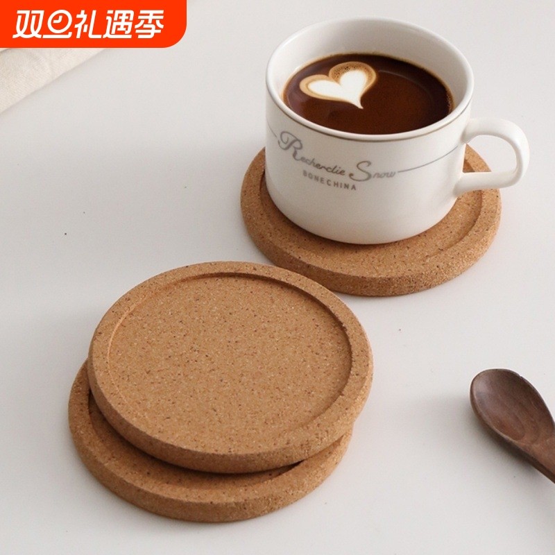 防滑软木ins杯垫隔热防烫日式居家家隔热垫家用木质耐用隔音垫