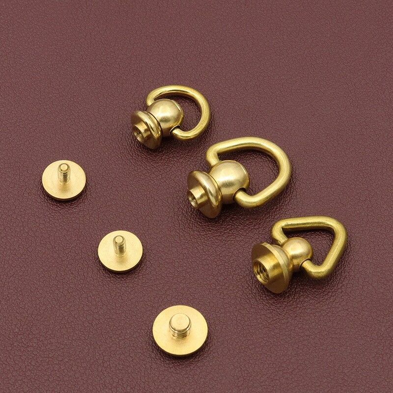 旋转和尚头实心黄铜带圈奶嘴钉皮具挂件搭扣diy手工皮革五金