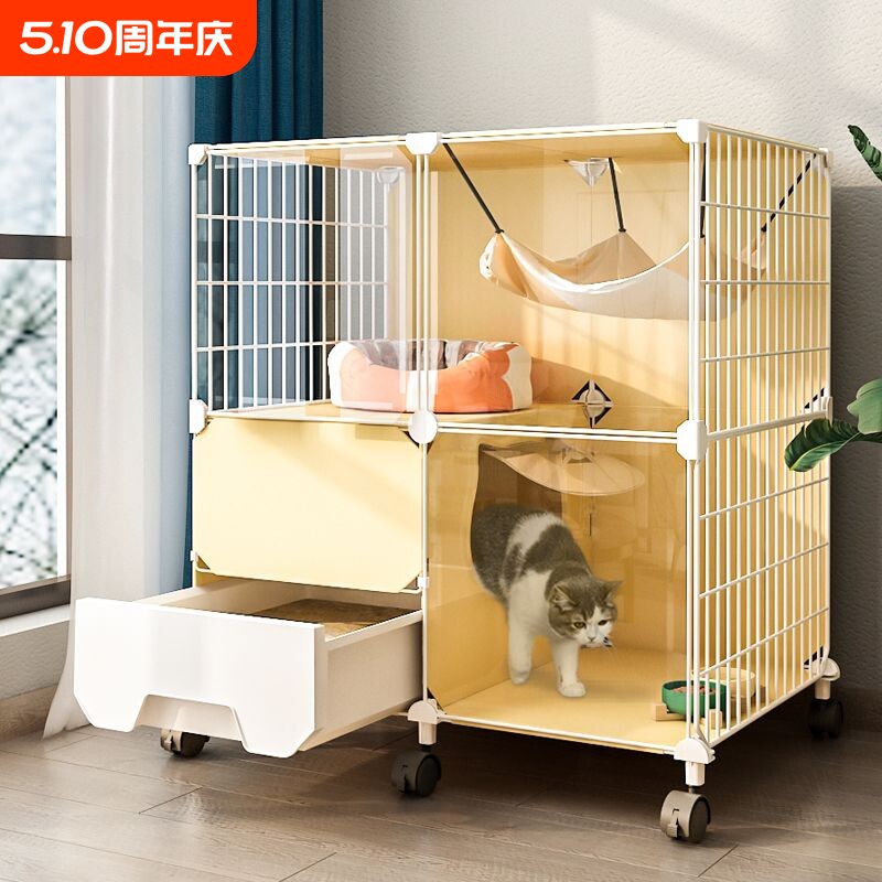 猫笼子自带封闭式猫砂盆室内猫笼家用猫笼子带厕所一体猫舍猫屋